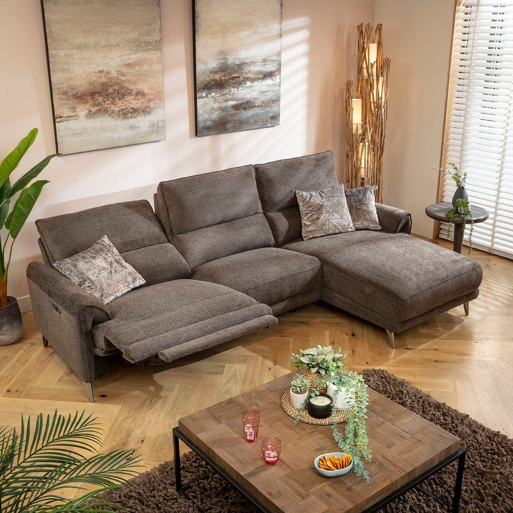 Merlin 3 Seater Electric Recliner Sofa with Right-Hand Chaise Bronze Charcoal 270x160cm