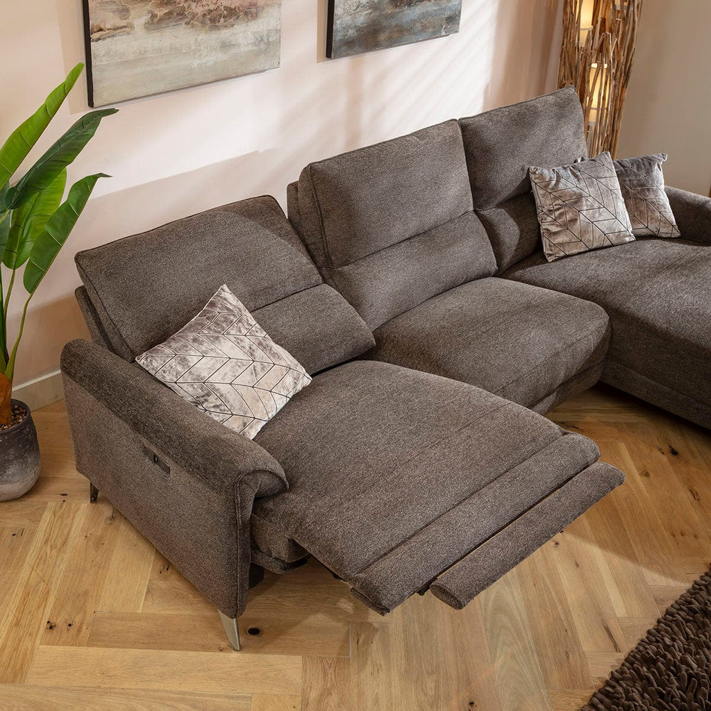 Merlin 3 Seater Electric Recliner Sofa with Right-Hand Chaise Bronze Charcoal 270x160cm