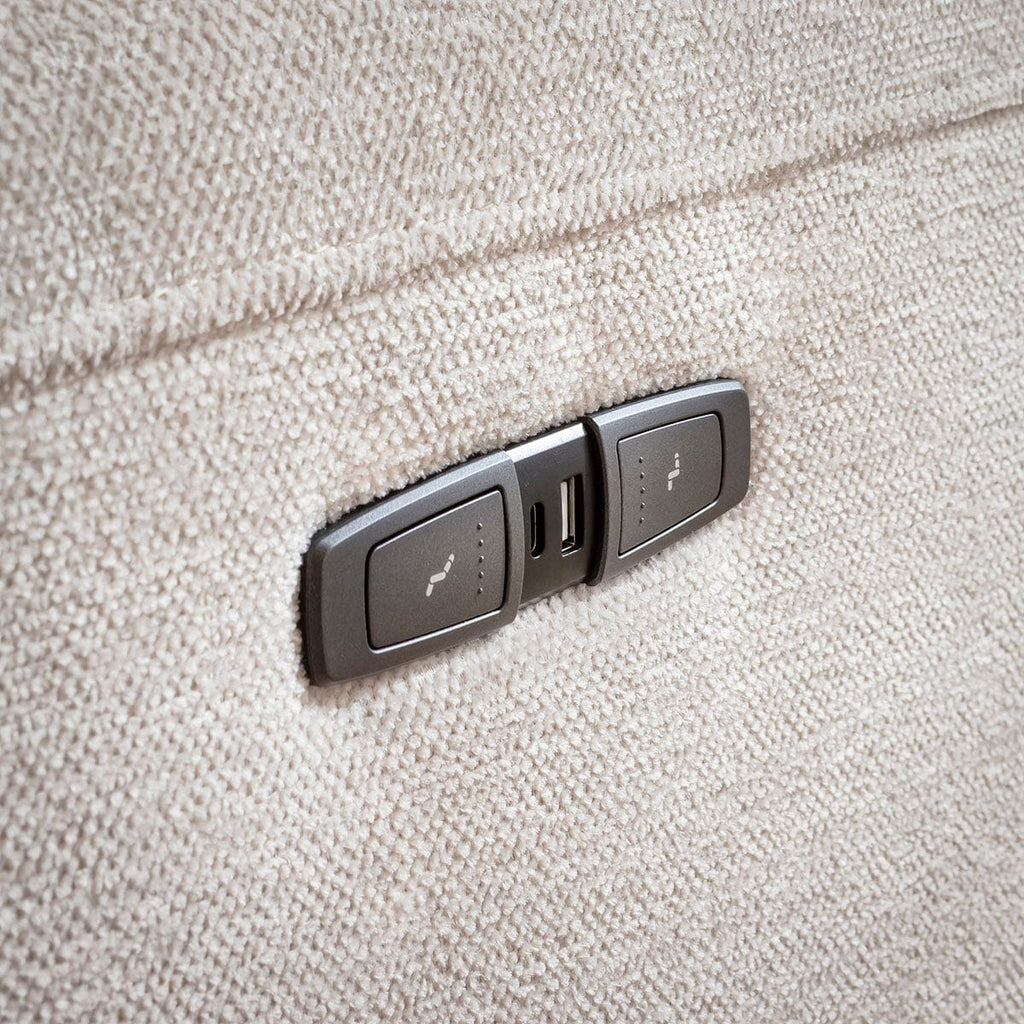 Merlin 3 Seater Electric Recliner Sofa with Left-Hand Chaise Cream 270x160cm