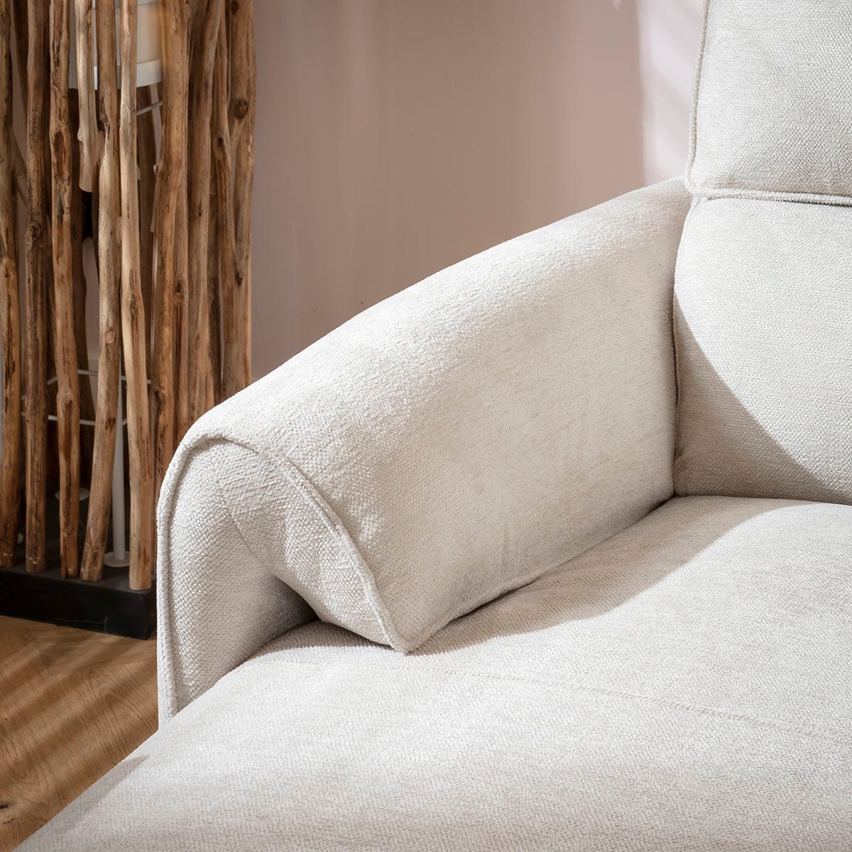 Merlin 3 Seater Electric Recliner Sofa with Right-Hand Chaise Cream 270x160cm