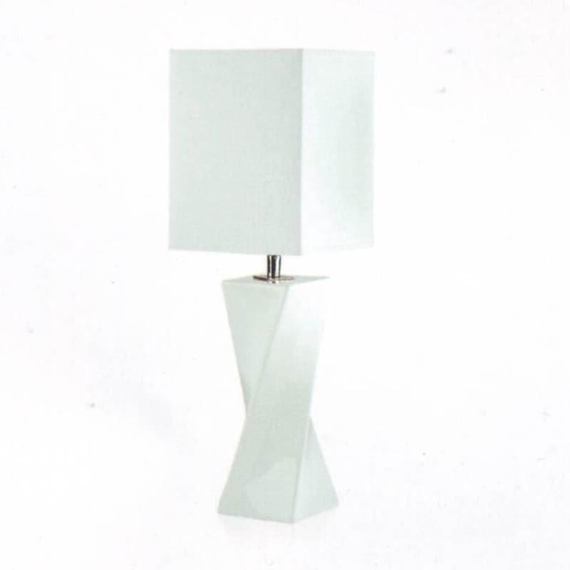 Elegant Envy Twiss Table Lamp 520mm White Ceramic Cotton Shade 4403