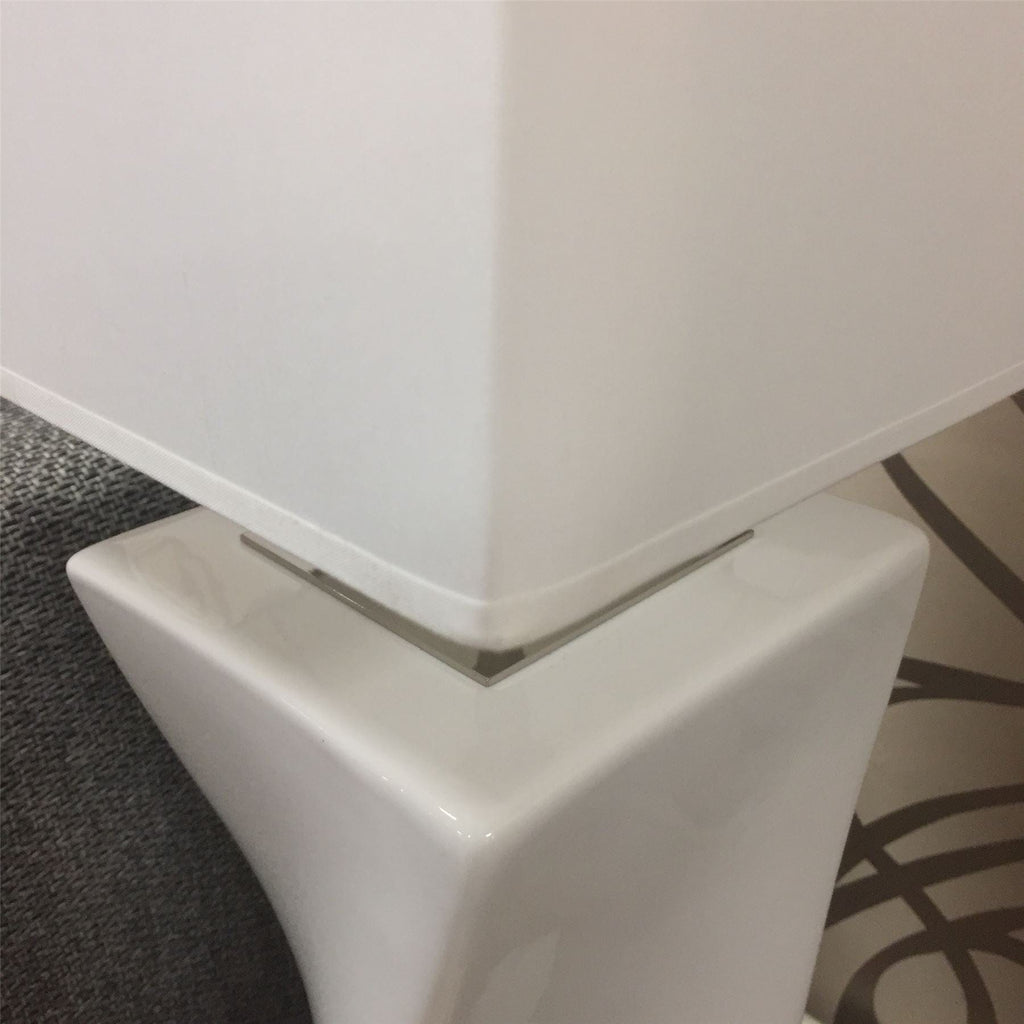 Elegant Envy Twiss Table Lamp 520mm White Ceramic Cotton Shade 4403