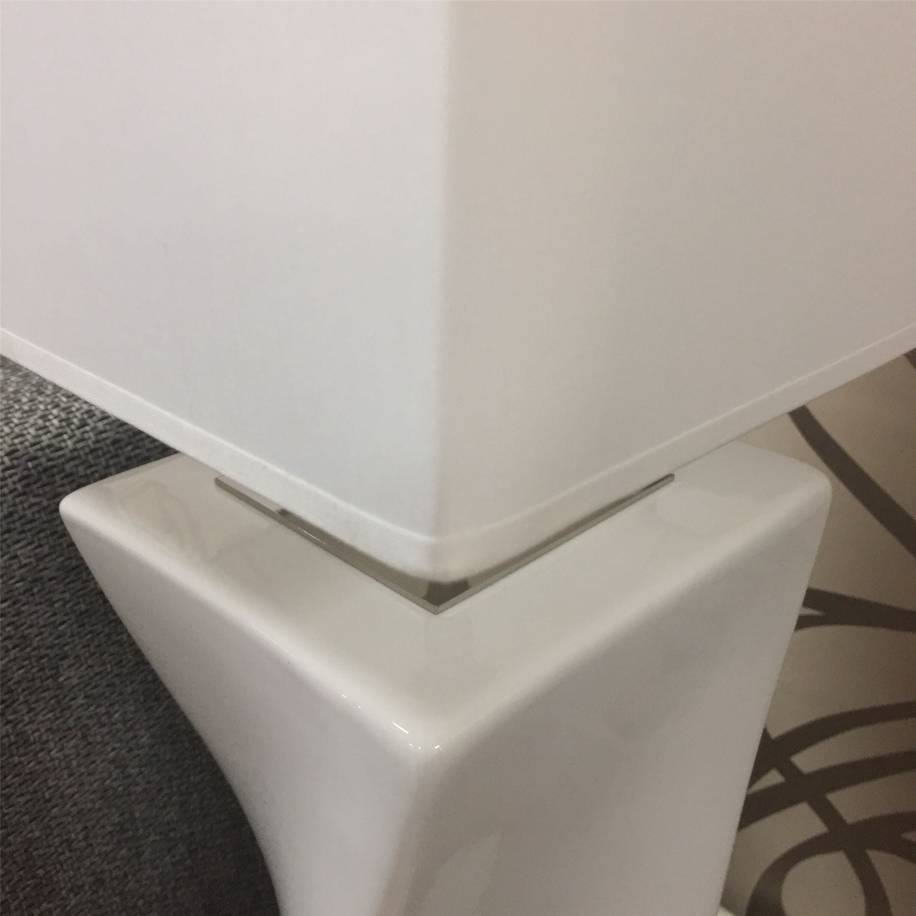 Elegant Envy Twiss Table Lamp 520mm White Ceramic Cotton Shade 4403