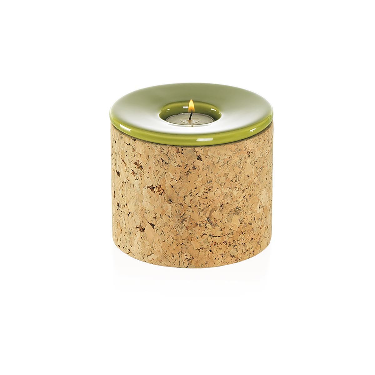 Envy Designer Tea Light Holder Grean Ceramic Cork Indoor Outdoor 4702