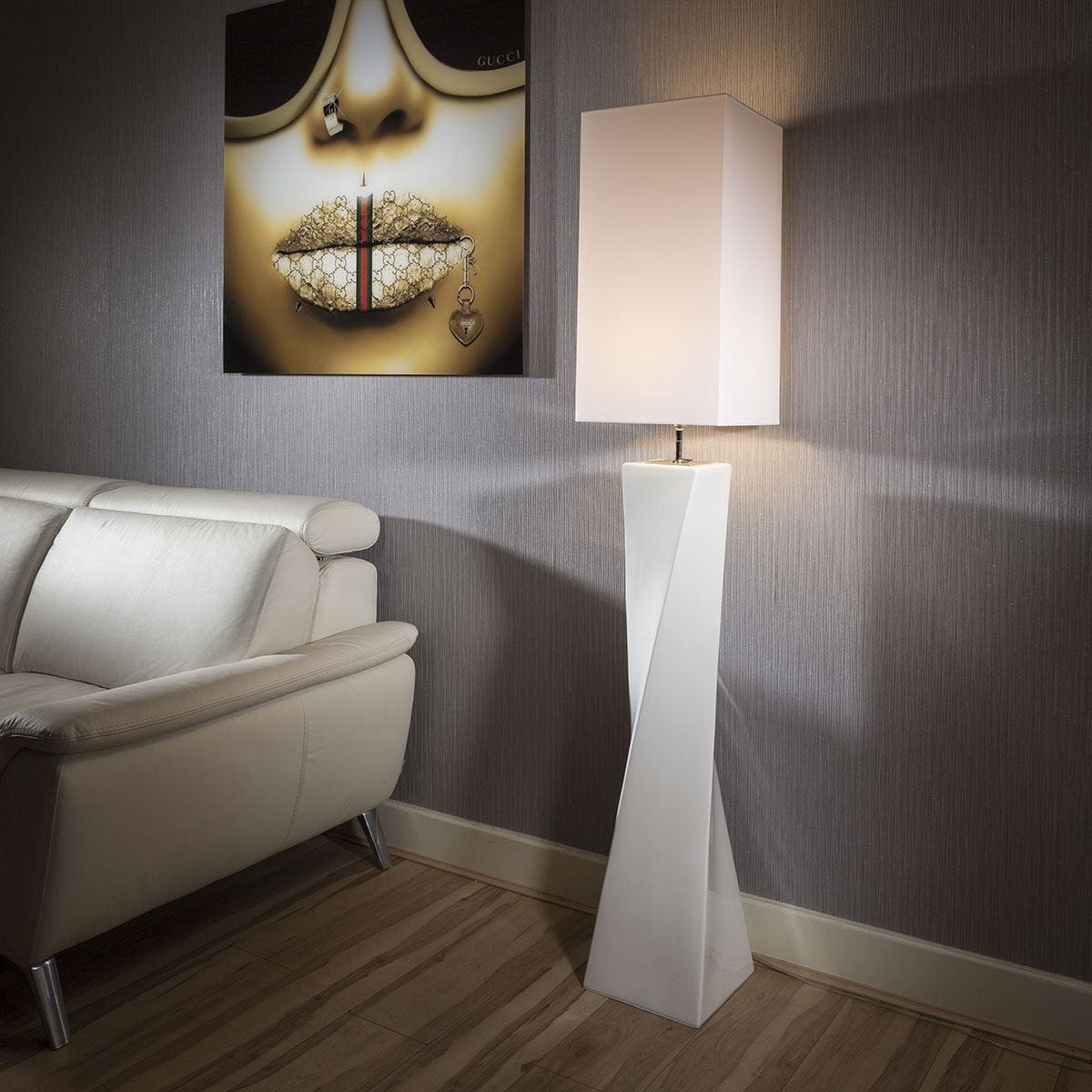 Envy Lighting Designer Standard Floor Lamp Large ceramic White Twiss