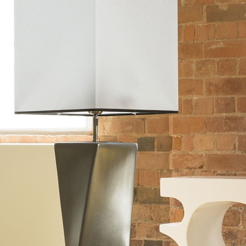 Envy Lighting Designer Standard Floor Lamp Large Silver/White Twiss FL