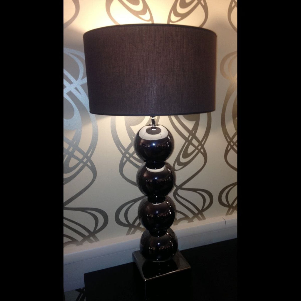 Envy Lighting Modern Designer Table / Bedside Lamp Bilba Black Chrome
