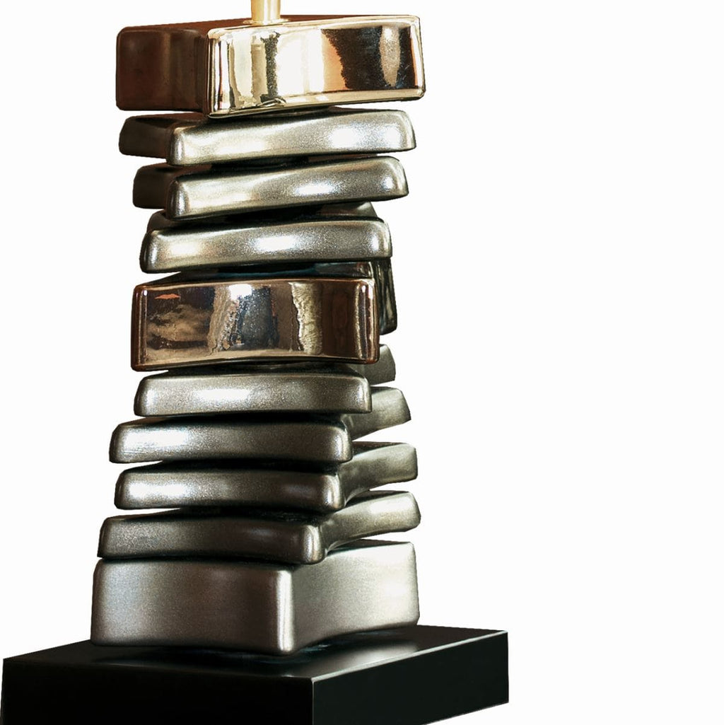 Envy Lighting Modern Designer Tall Table Bedside Lamp Gold Silver 4097