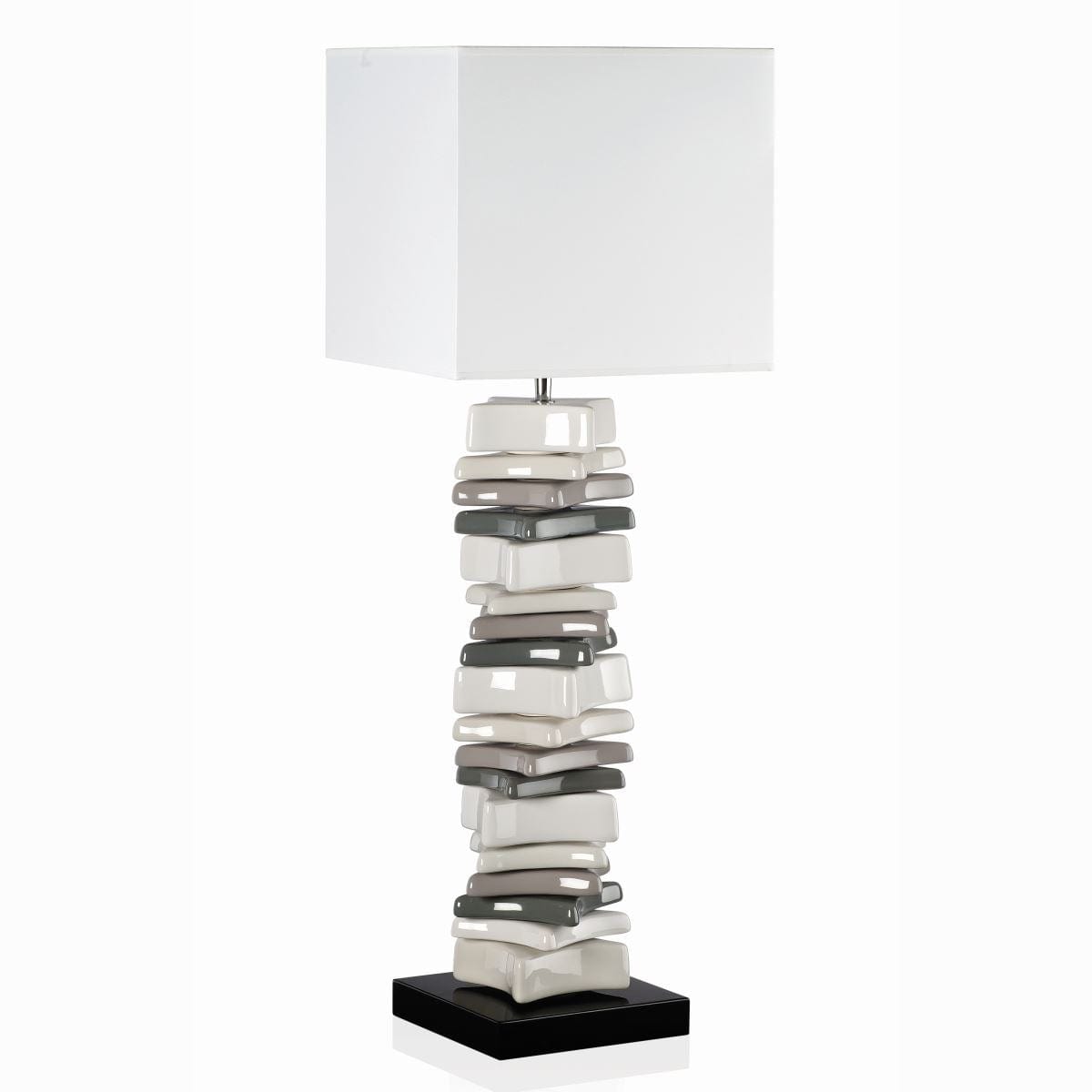 Envy Lighting Modern Designer Tall Table Bedside Lamp White Grey 4390
