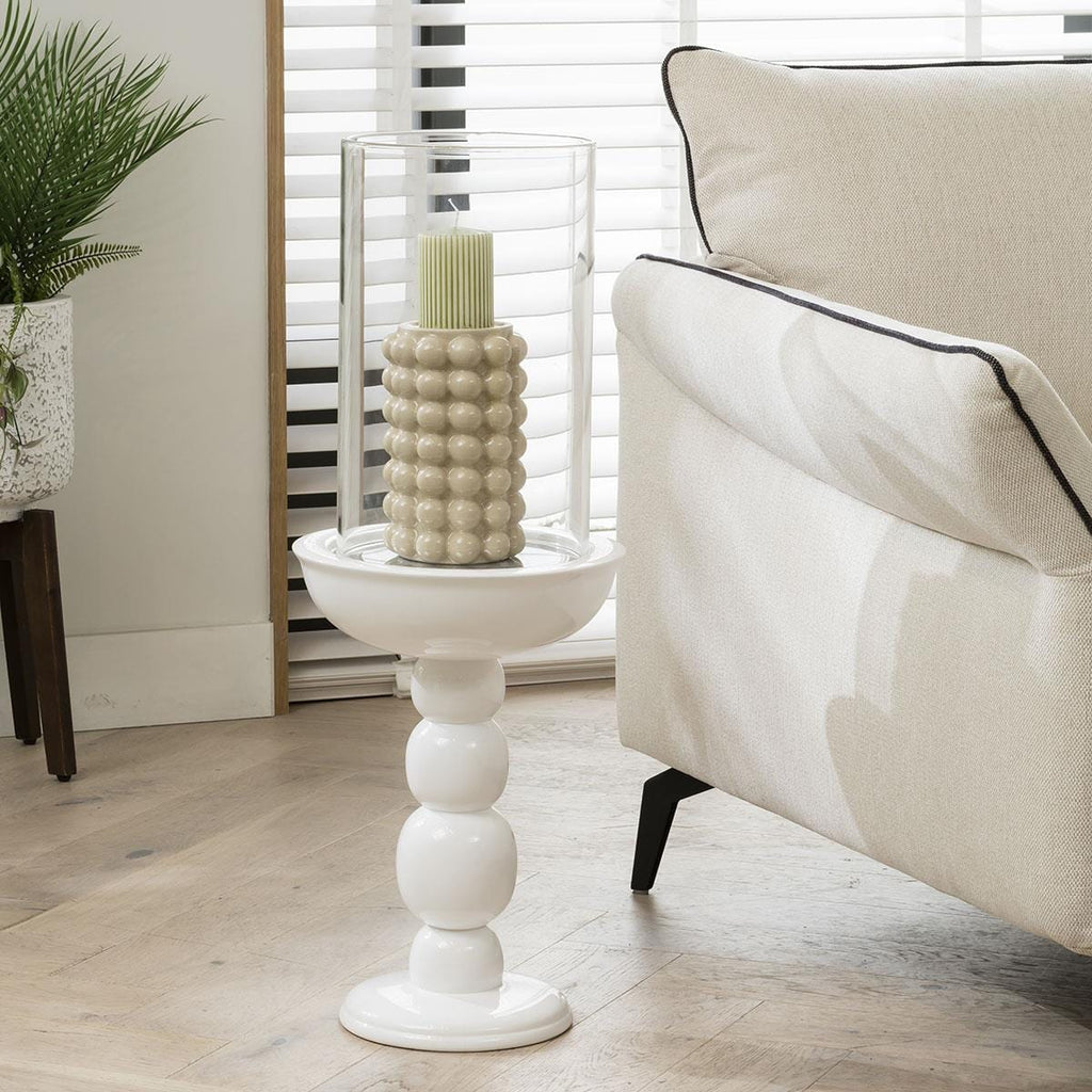 Exdisplay Modern Quatropi Large White Pillar Candle Holder 81cm x 30cm