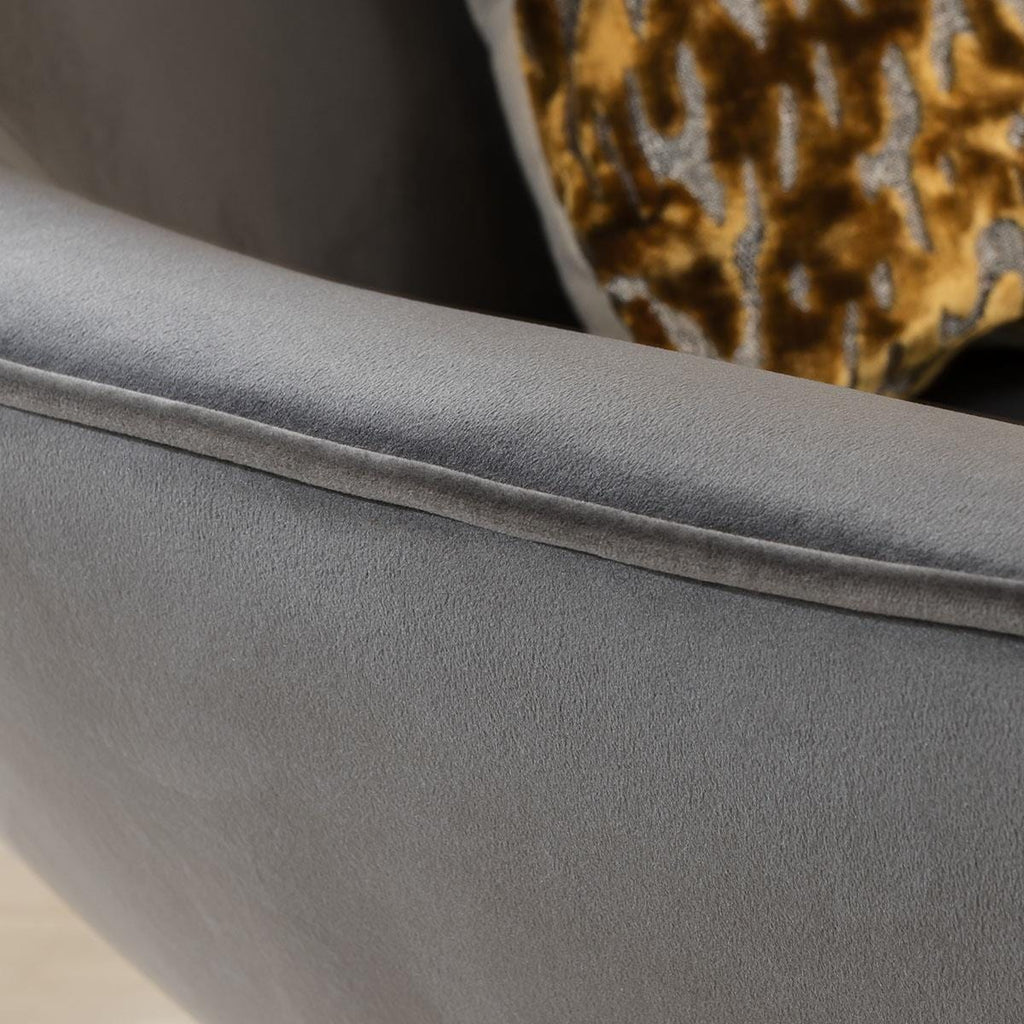 ExDisplay Quatropi Swivel Armchair Wingback Charcoal Grey Fabric & Black Metal Legs