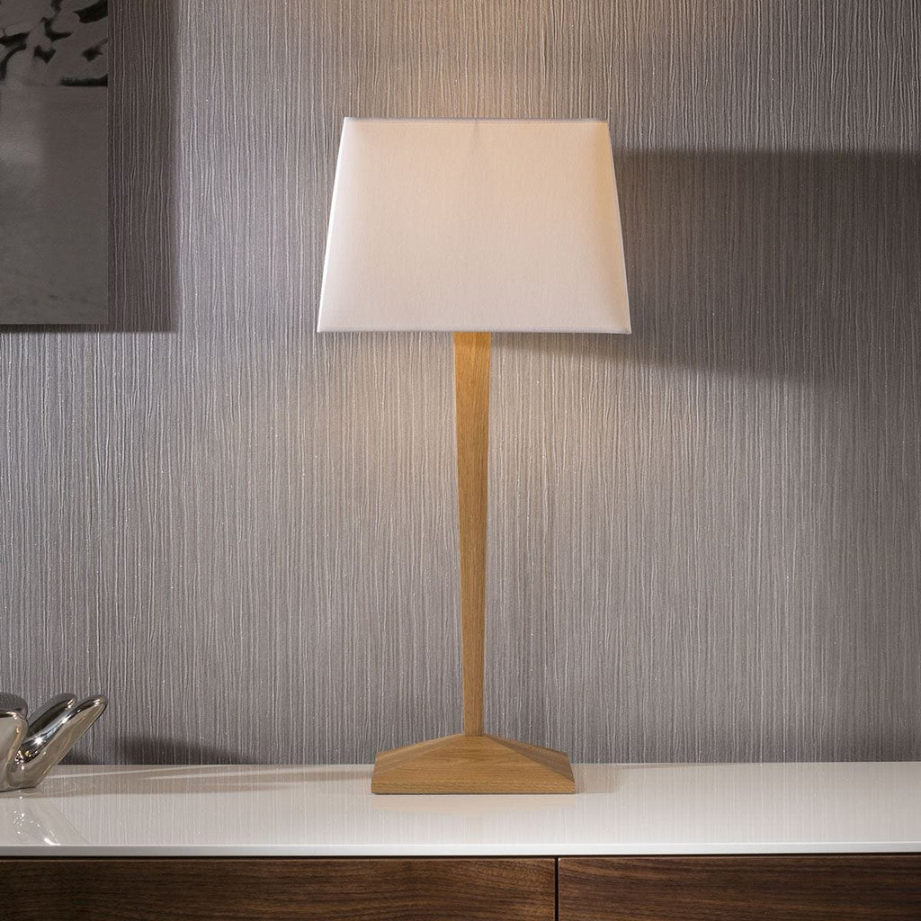 ExDisplay Stylish Elegant Modern Wooden side table lamp/light white shade tetra