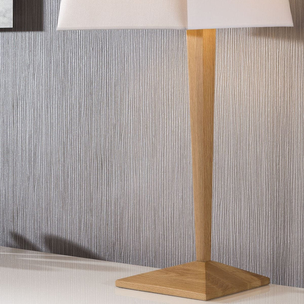 ExDisplay Stylish Elegant Modern Wooden side table lamp/light white shade tetra