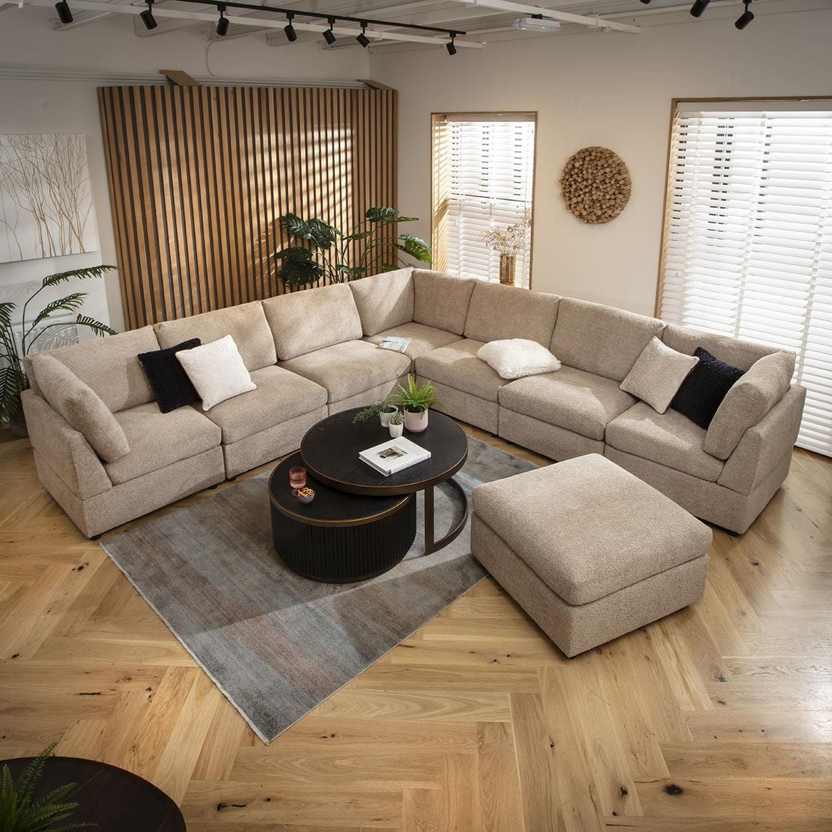 Sully 8 Seater Corner Sofa Biscuit Beige Boucle 320x320cm 17