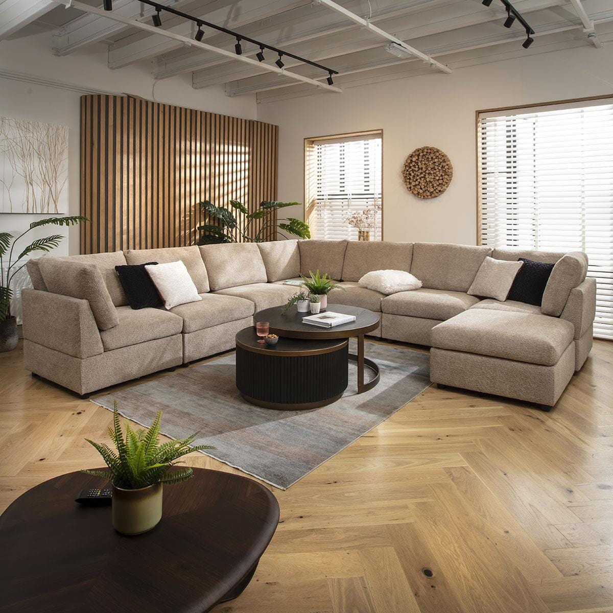 Sully 8 Seater Corner Sofa Biscuit Beige Boucle 320x320cm 17