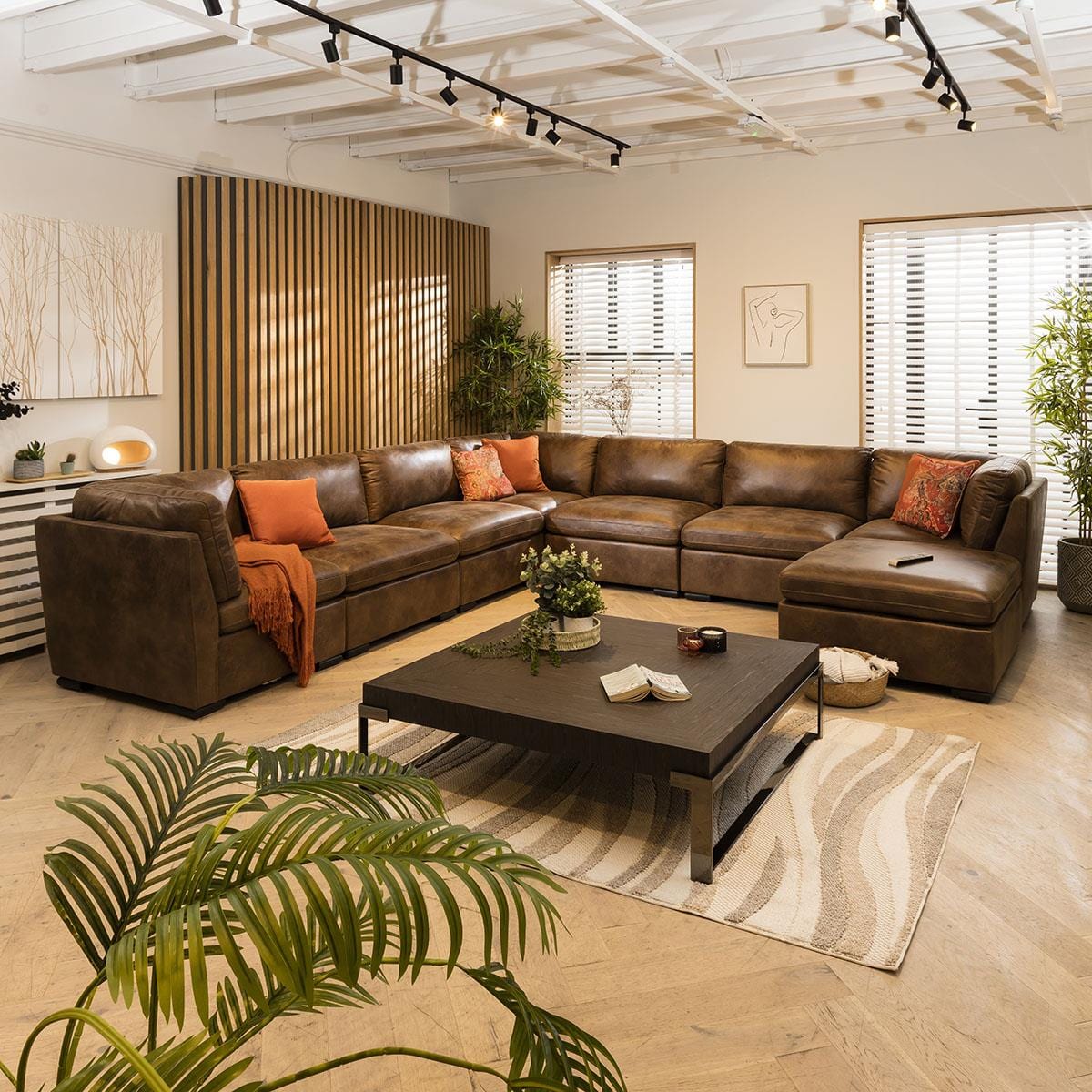 Mikey 8 Seater Corner Sofa Brown 380x380cm 17