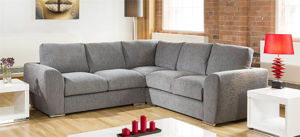 Extra Large L Shape Sofa Set Settee Corner Group 265x265cm Grey