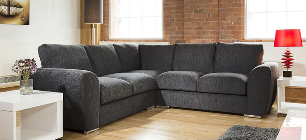 Extra Large L Shape Sofa Set Settee Corner Group 265x265cm Grey