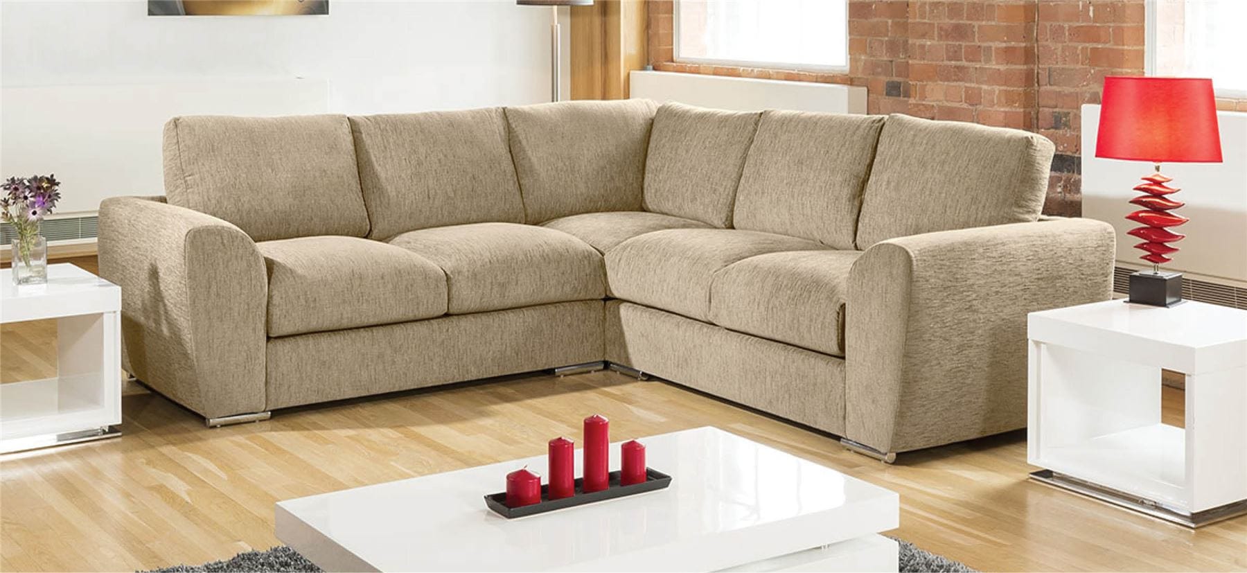 Extra Large L Shape Sofa Set Settee Corner Group 265x265cm Grey