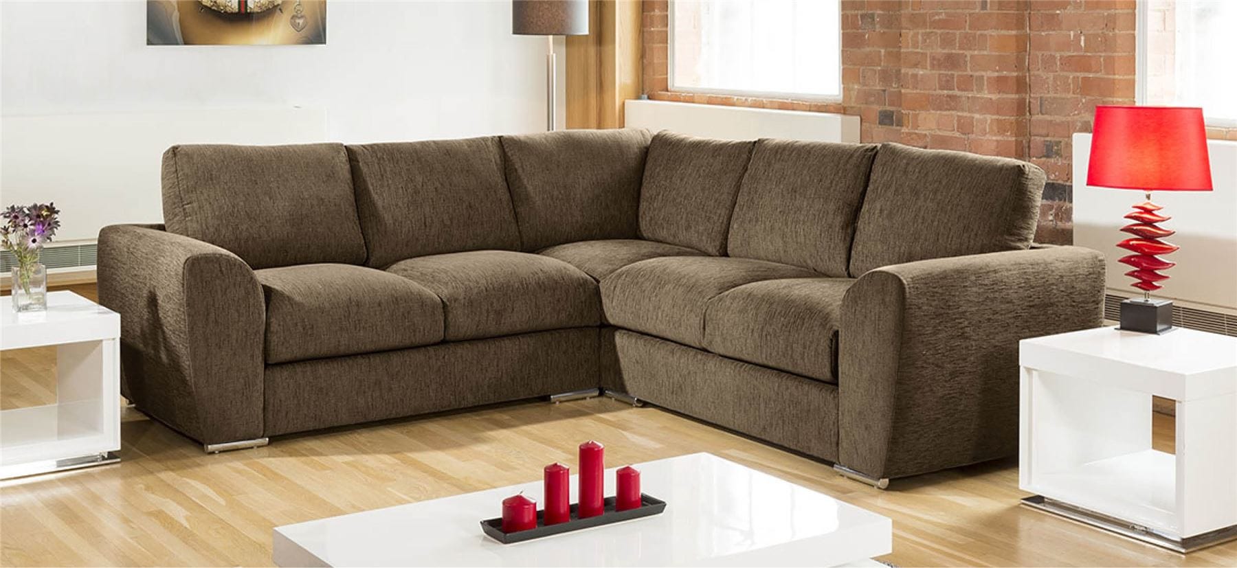 Extra Large L Shape Sofa Set Settee Corner Group 265x265cm Grey