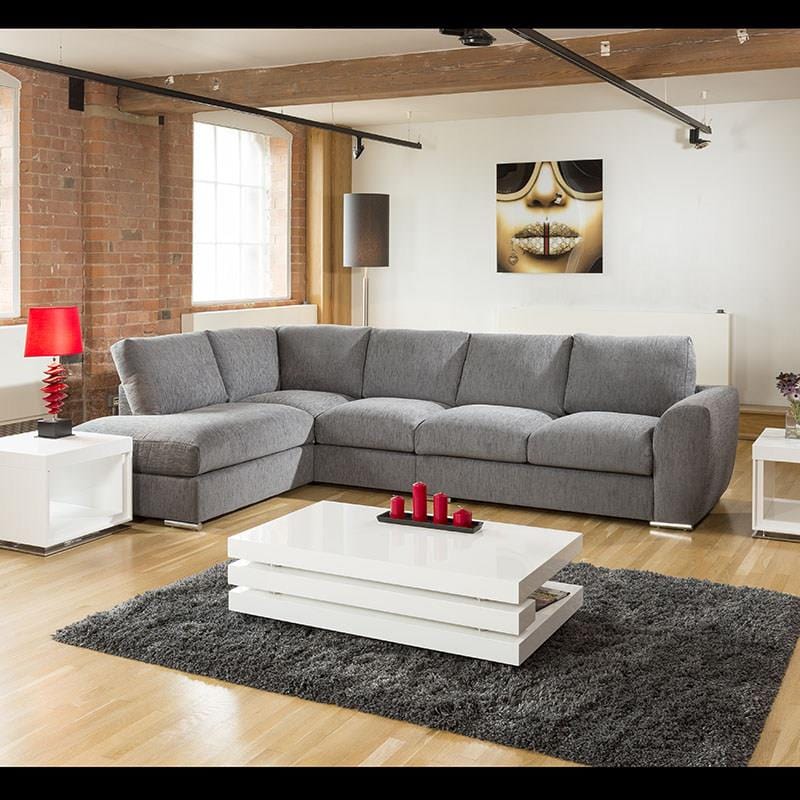 Extra Large L Shape Sofa Set Settee Corner Group 335x210cm Grey L