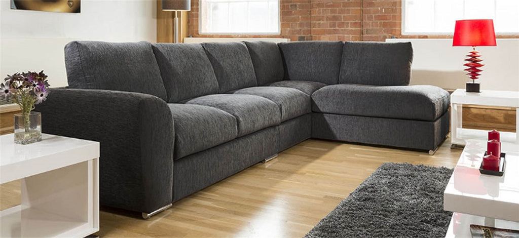 Extra Large L Shape Sofa Set Settee Corner Group 335x210cm Grey R