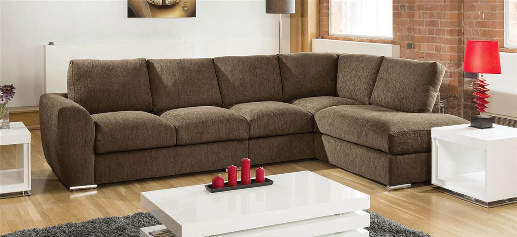 Extra Large L Shape Sofa Set Settee Corner Group 335x210cm Grey R