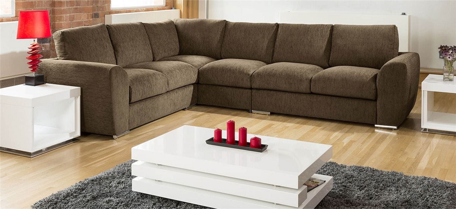 Extra Large L Shape Sofa Set Settee Corner Group 335x265cm Grey R