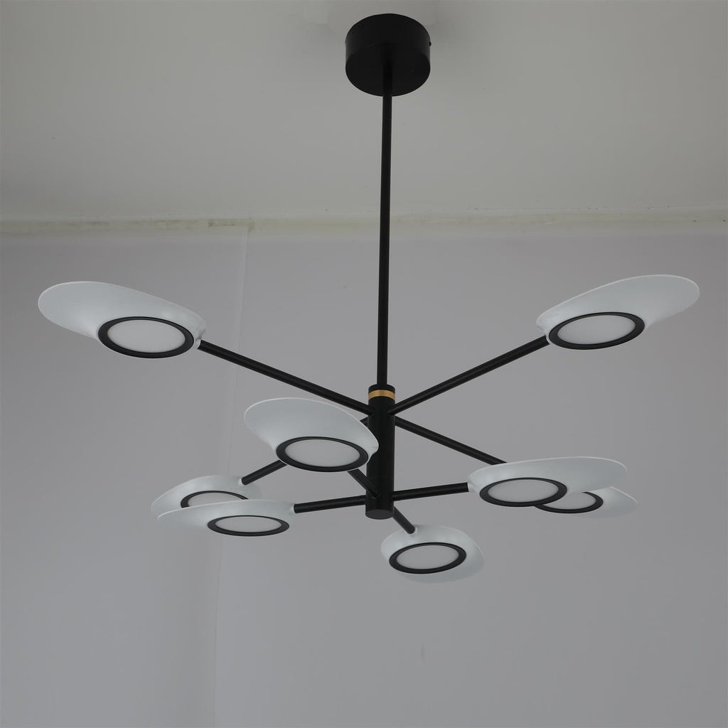 Extra Large LED Ceiling Light Fitting - Modern Black Metal Pendant Light
