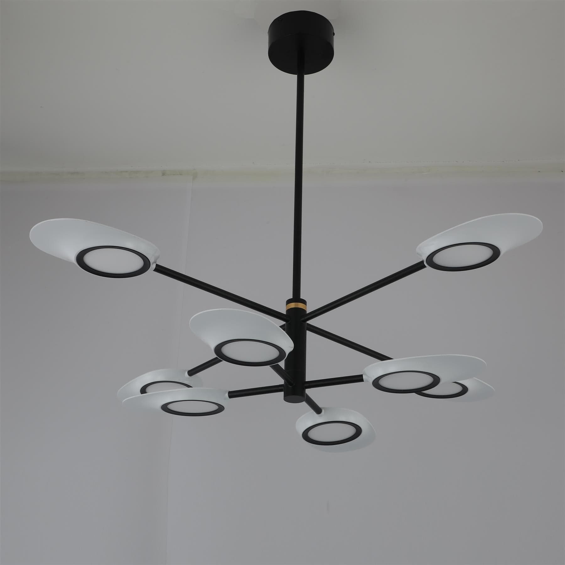 Extra Large LED Ceiling Light Fitting - Modern Black Metal Pendant Light