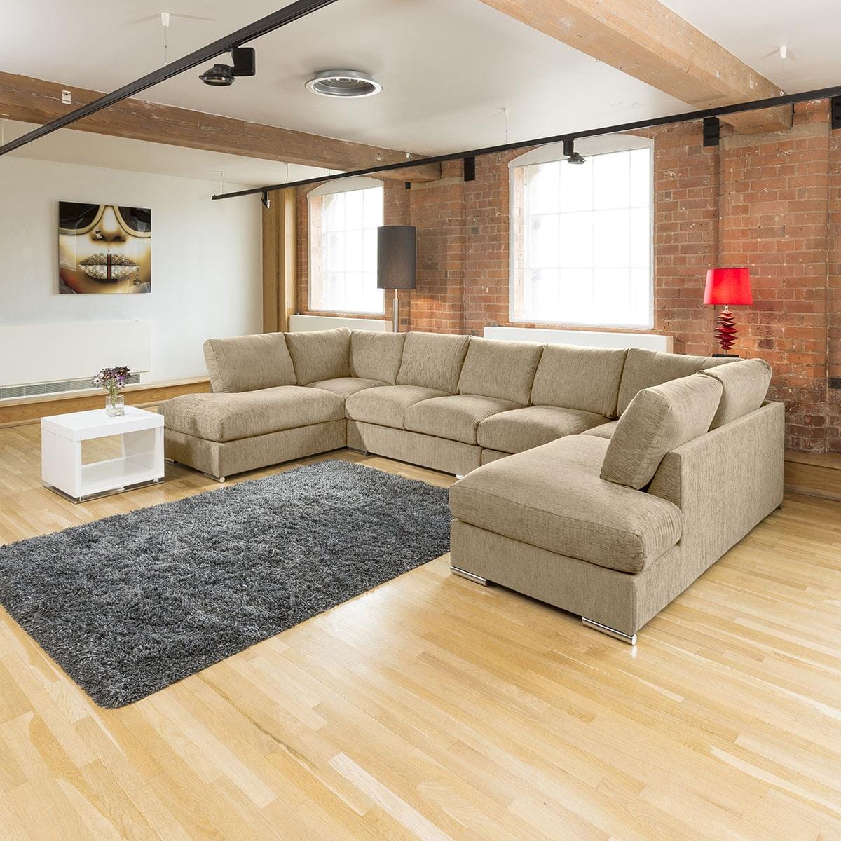 Extra Large New Sofa Set Settee Corner Group U Shape Grey 4.0x2.1m