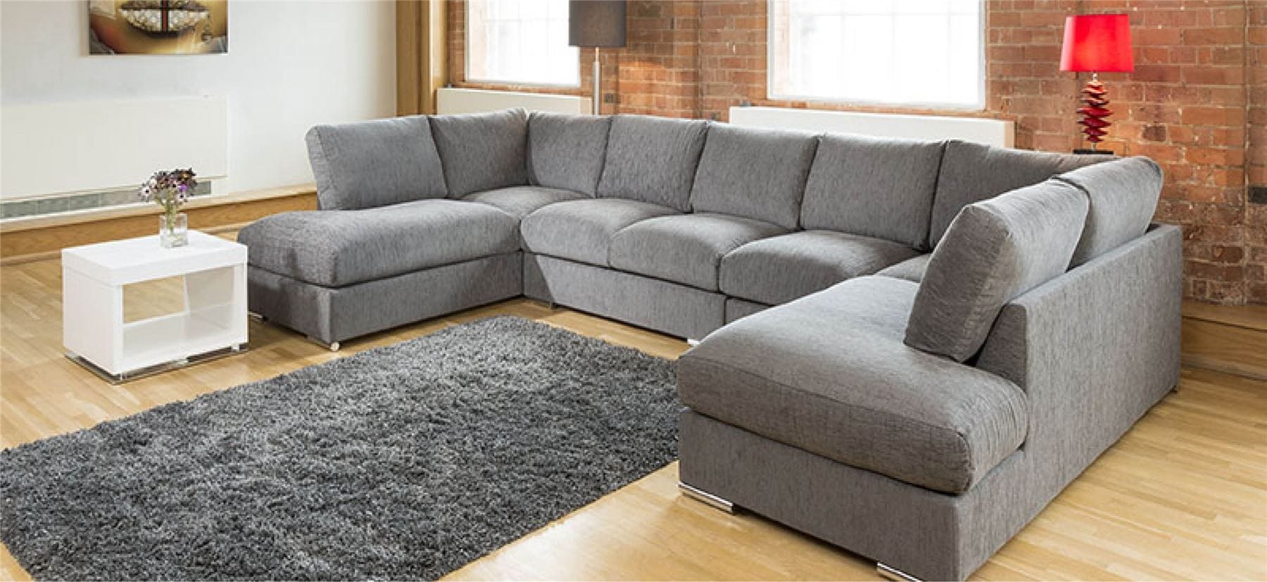 Extra Large New Sofa Set Settee Corner Group U Shape Grey 4.0x2.1m