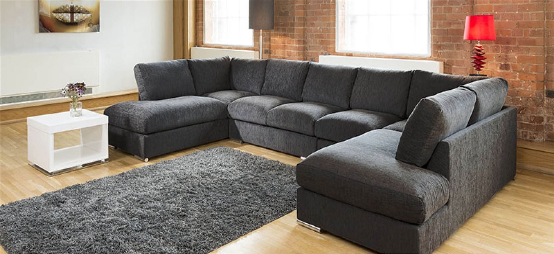 Extra Large New Sofa Set Settee Corner Group U Shape Grey 4.0x2.1m