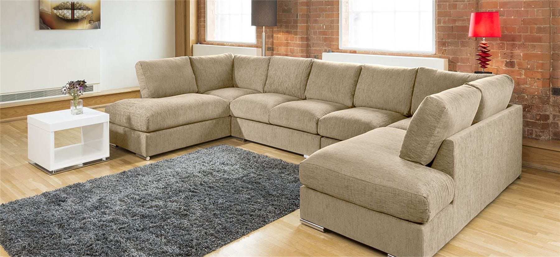 Extra Large New Sofa Set Settee Corner Group U Shape Grey 4.0x2.1m
