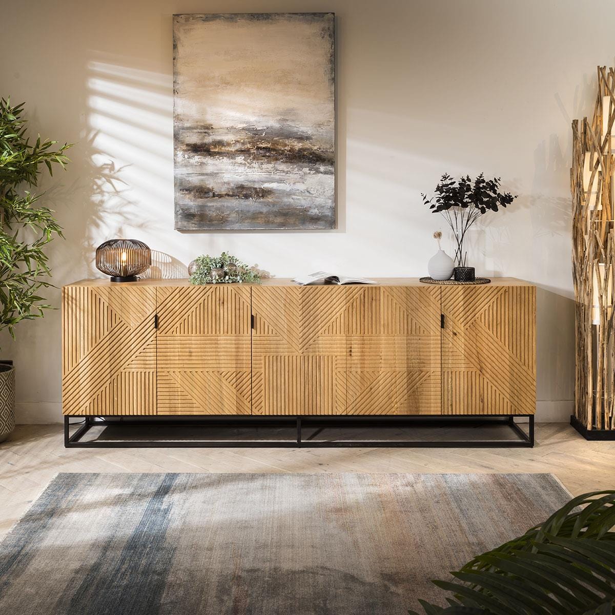 Fearne Large Sideboard Buffet Natural Oak 240cm
