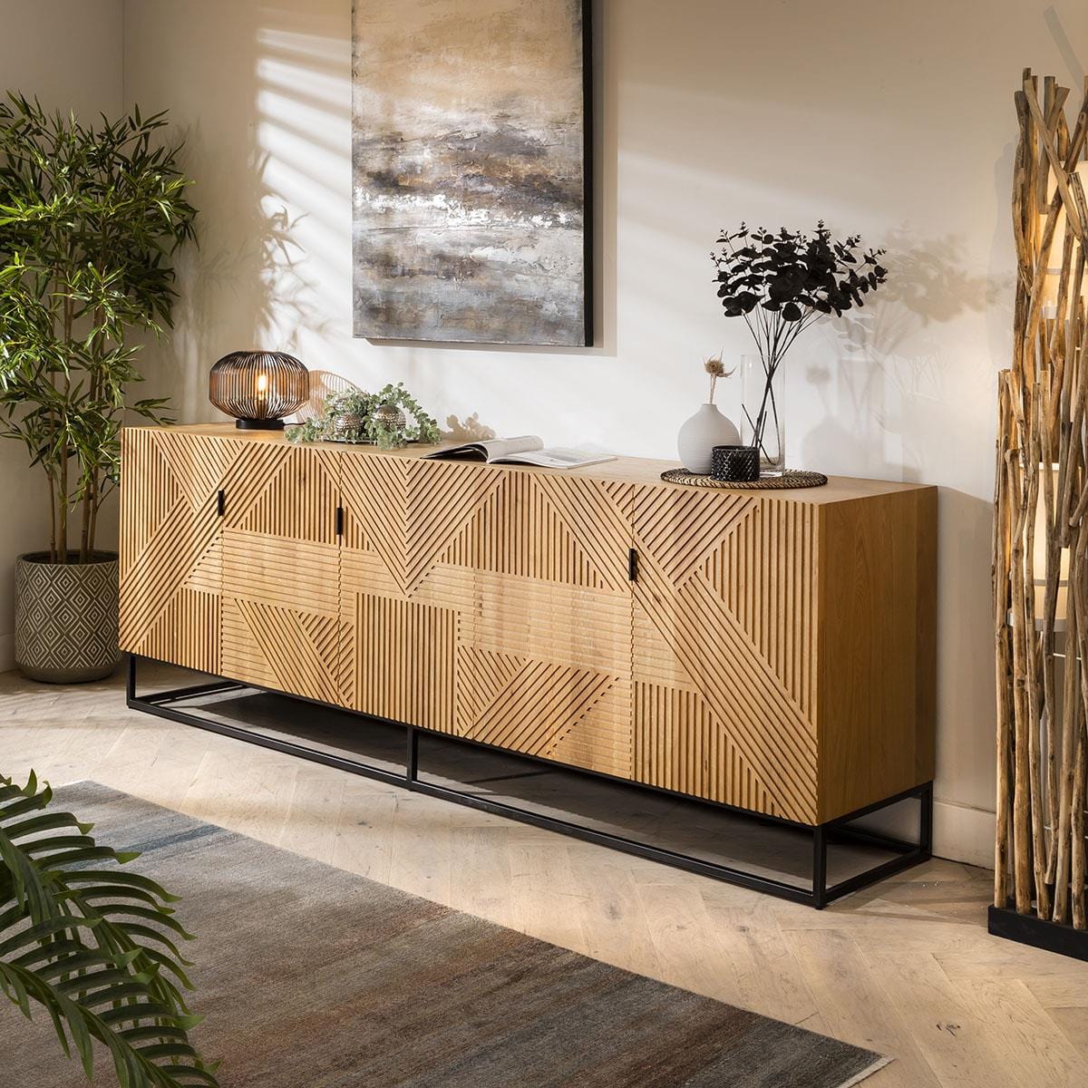 Fearne Large Sideboard Buffet Natural Oak 240cm