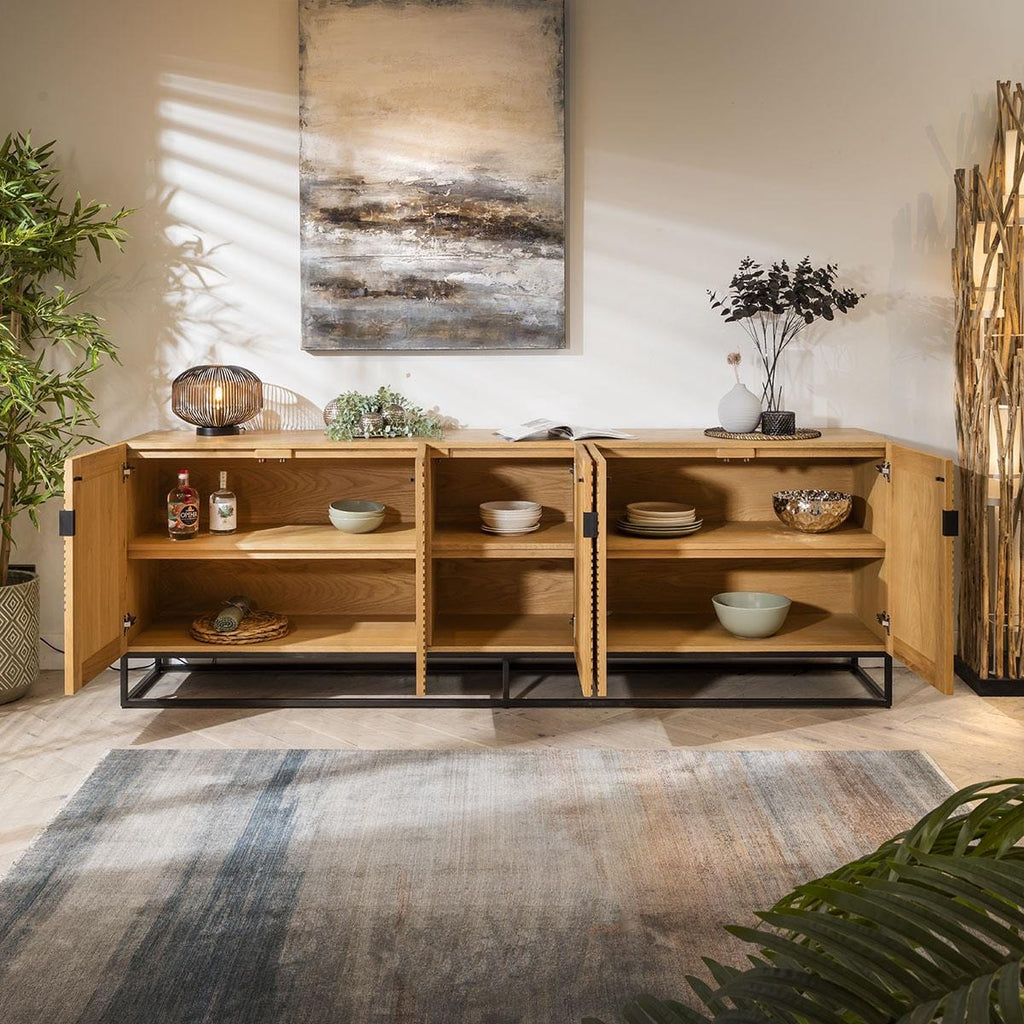 Fearne Large Sideboard Buffet Natural Oak 240cm