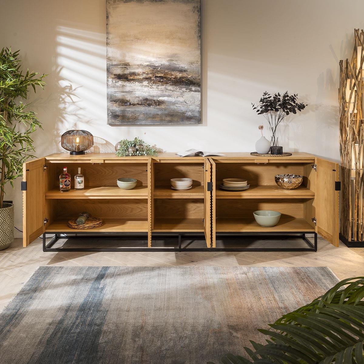 Fearne Large Sideboard Buffet Natural Oak 240cm