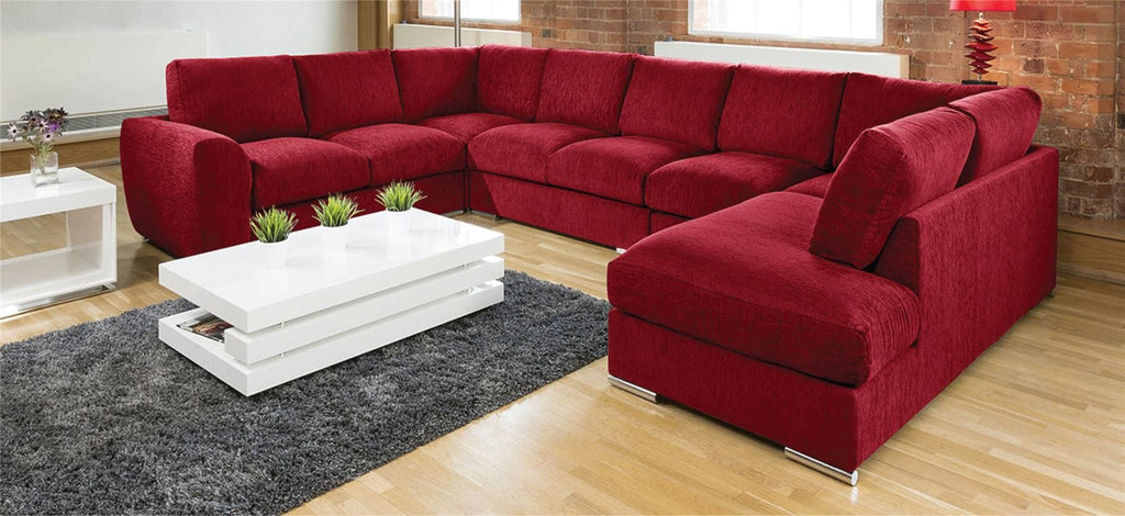 Extra Large Sofa Set Settee Corner Group U / L Shape Grey 4.0 x 2.6m L