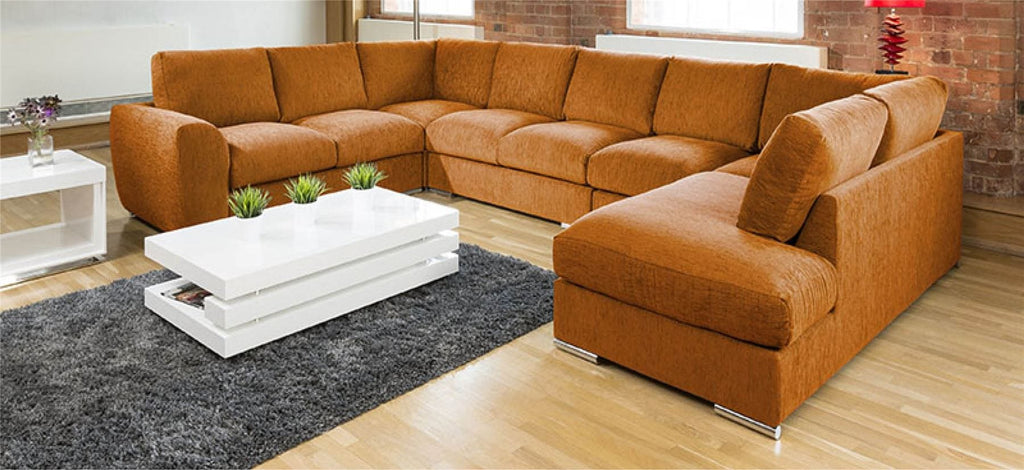 Extra Large Sofa Set Settee Corner Group U / L Shape Grey 4.0 x 2.6m L