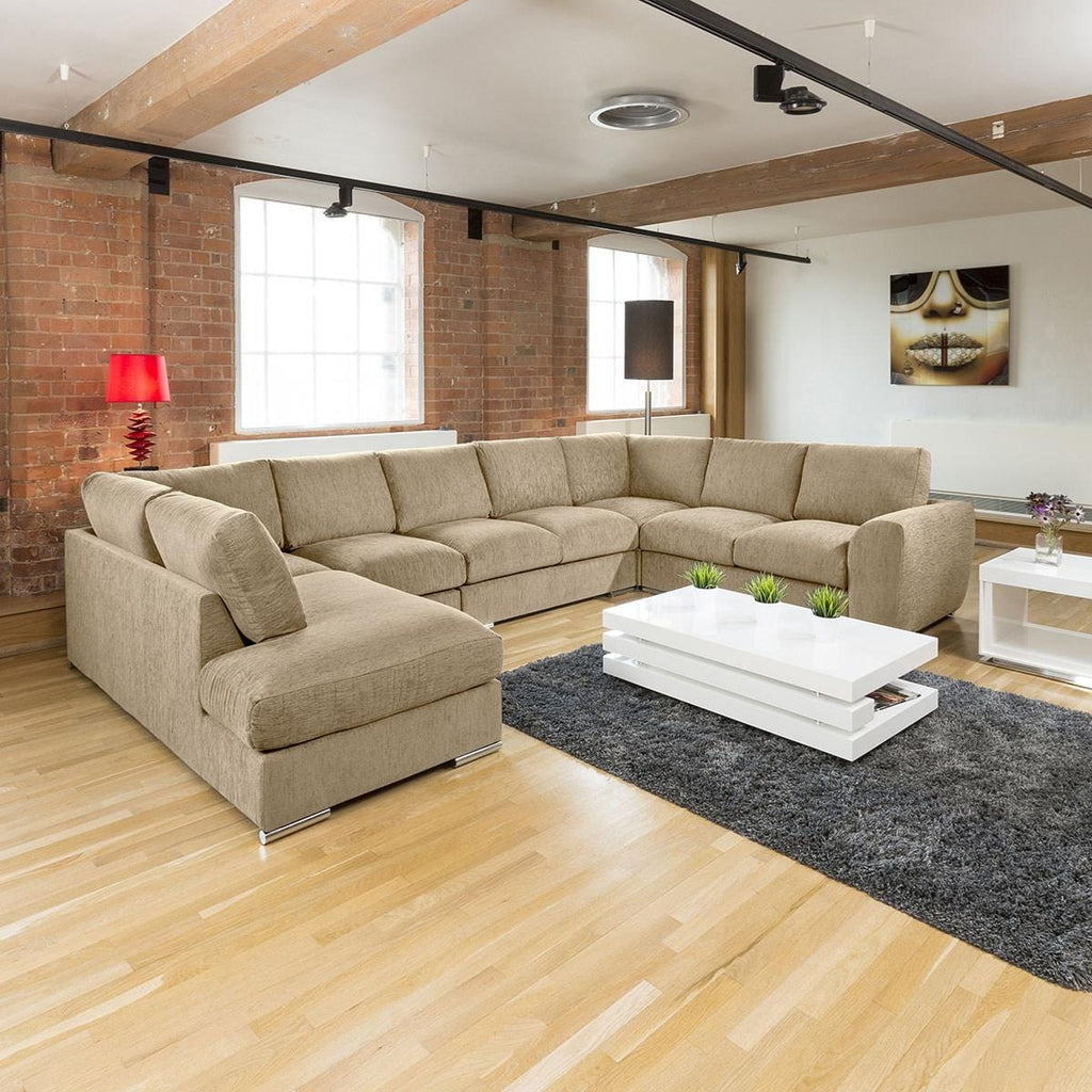 Extra Large Sofa Set Settee Corner Group U / L Shape Grey 4.0 x 2.6m R