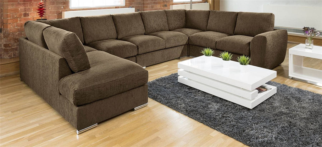 Extra Large Sofa Set Settee Corner Group U / L Shape Grey 4.0 x 2.6m R