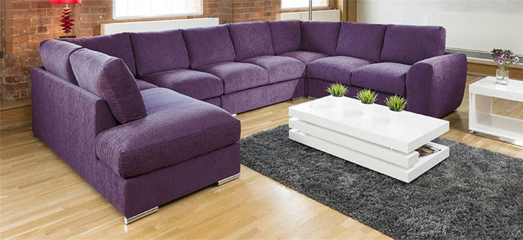 Extra Large Sofa Set Settee Corner Group U / L Shape Grey 4.0 x 2.6m R