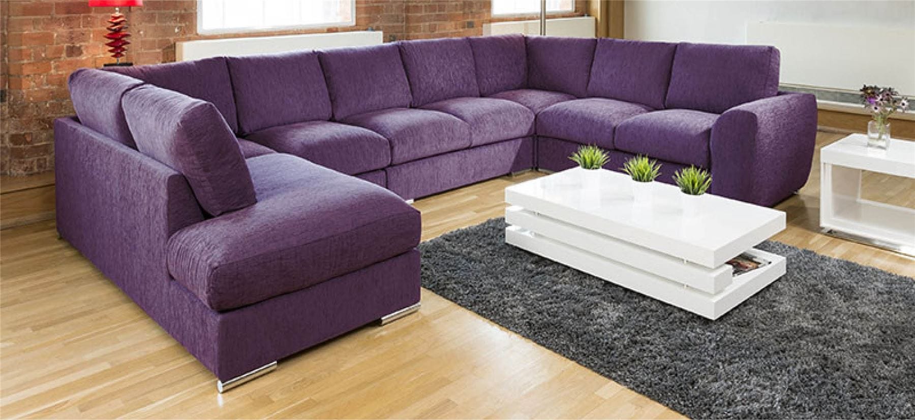 Extra Large Sofa Set Settee Corner Group U / L Shape Grey 4.0 x 2.6m R