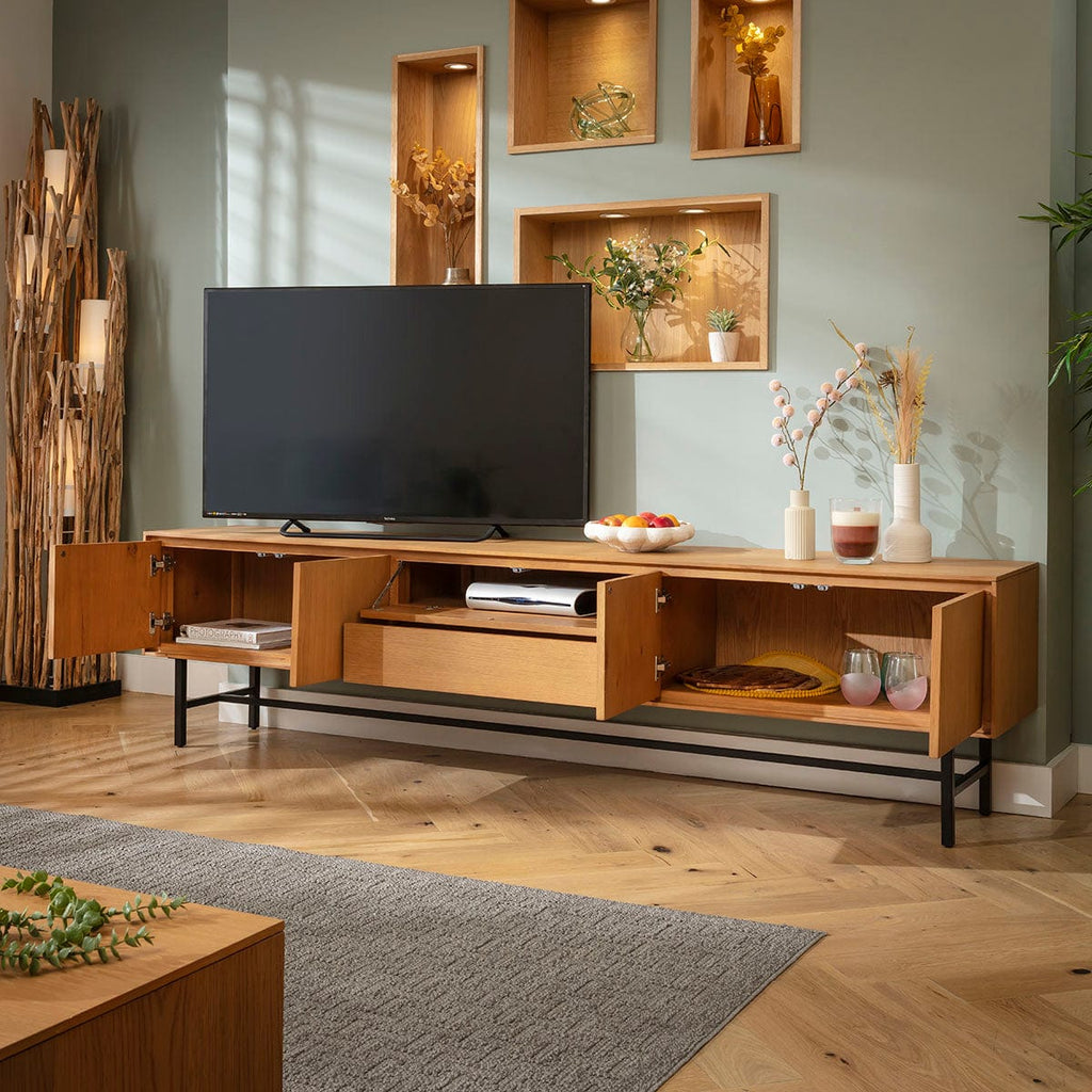 Grado Extra Large TV Stand Cabinet Media Unit Light Wood 240cm