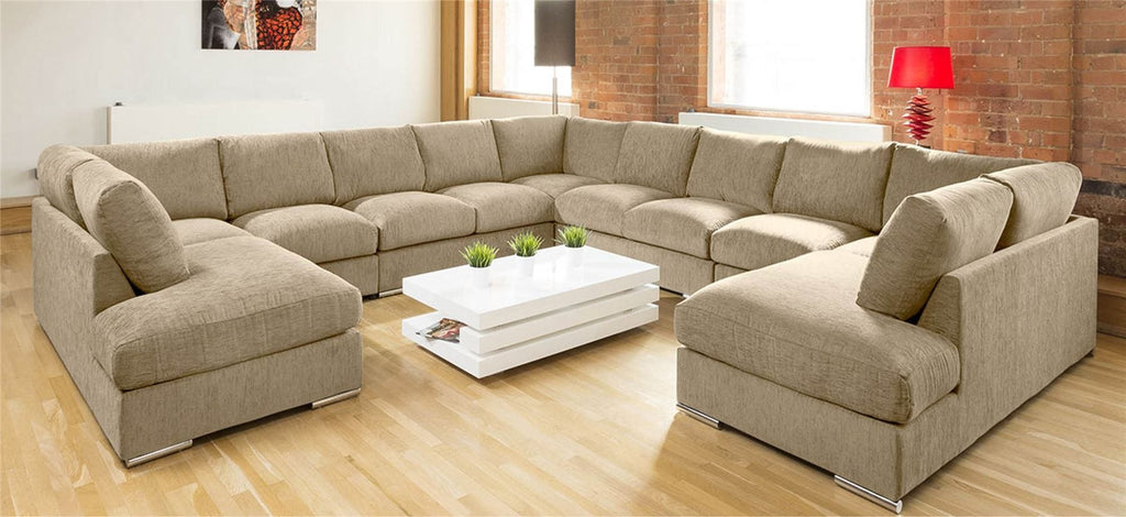 Extra Large Unique Sofa Set Settee Corner Group C Shape Grey 4.0x4.0m