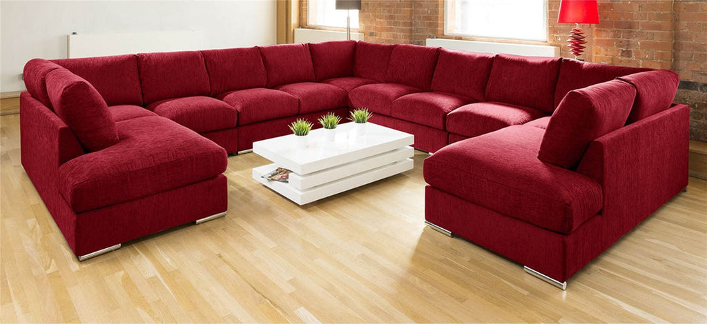 Extra Large Unique Sofa Set Settee Corner Group C Shape Grey 4.0x4.0m