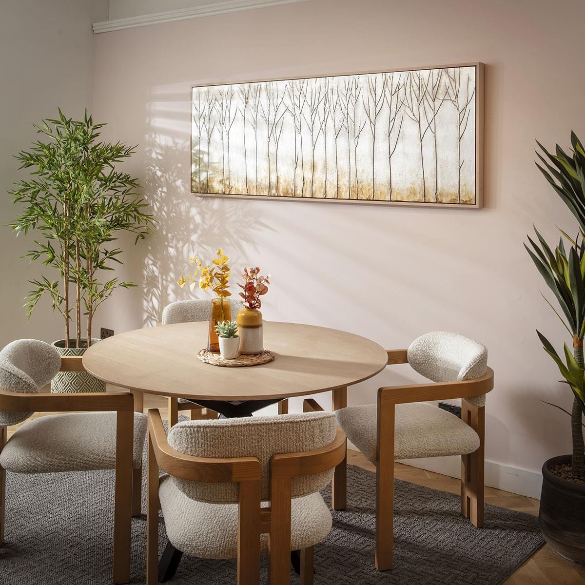 Extra Wide Abstract Framed Wall Artwork Silver Foil 200x70cm