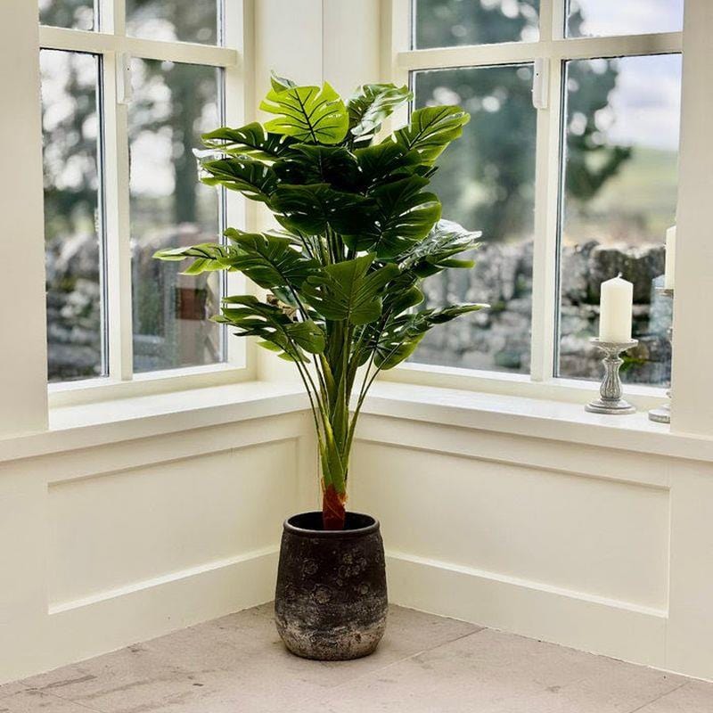 Faux Fan Cheese Plant Artificial Potted Plant