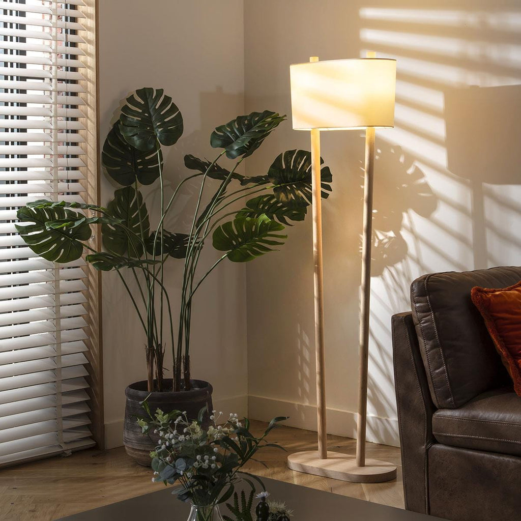 Flam & Luce Belize Wooden Floor Lamp Natural